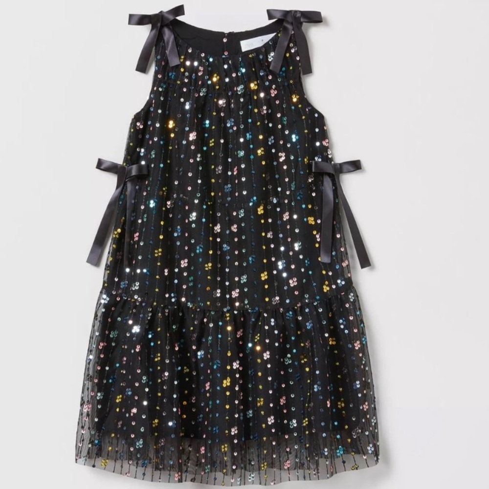 Zara Black Sequin Kids Formal Dress